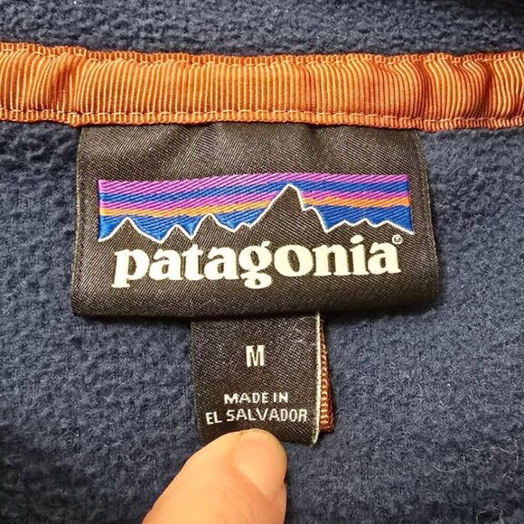 Patagonia Navy Micro D Snap-T Pullover Sweater Sz M - Picture 6 of 9